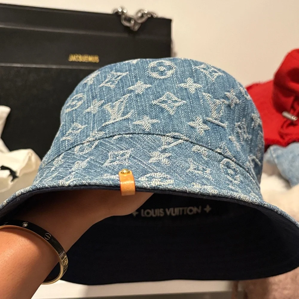 Louis Vuitton Denim Monogram Bucket Hat in Blue